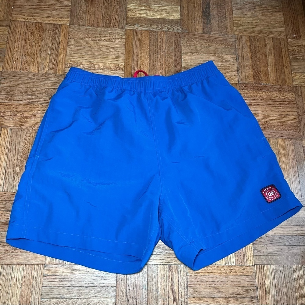 Chaps Ralph Laure Blue Swim Shorts with logo Mens sz Large